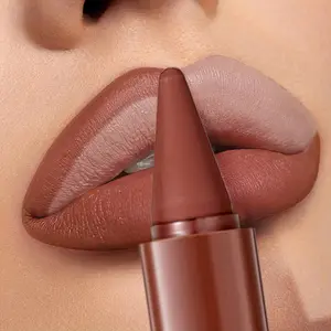 6 Color Rotating Lip Liner Pencil Waterproof Long-Lasting Easy to Apply Matte Finish Natural Lipstick Pen Makeup