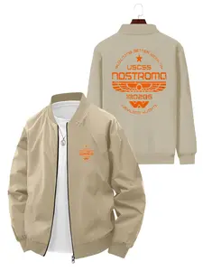 Retro Style Men's USCSS Nostromo Spaceship Printed Baseball Jacket for Daily Wear and Casual Occasions