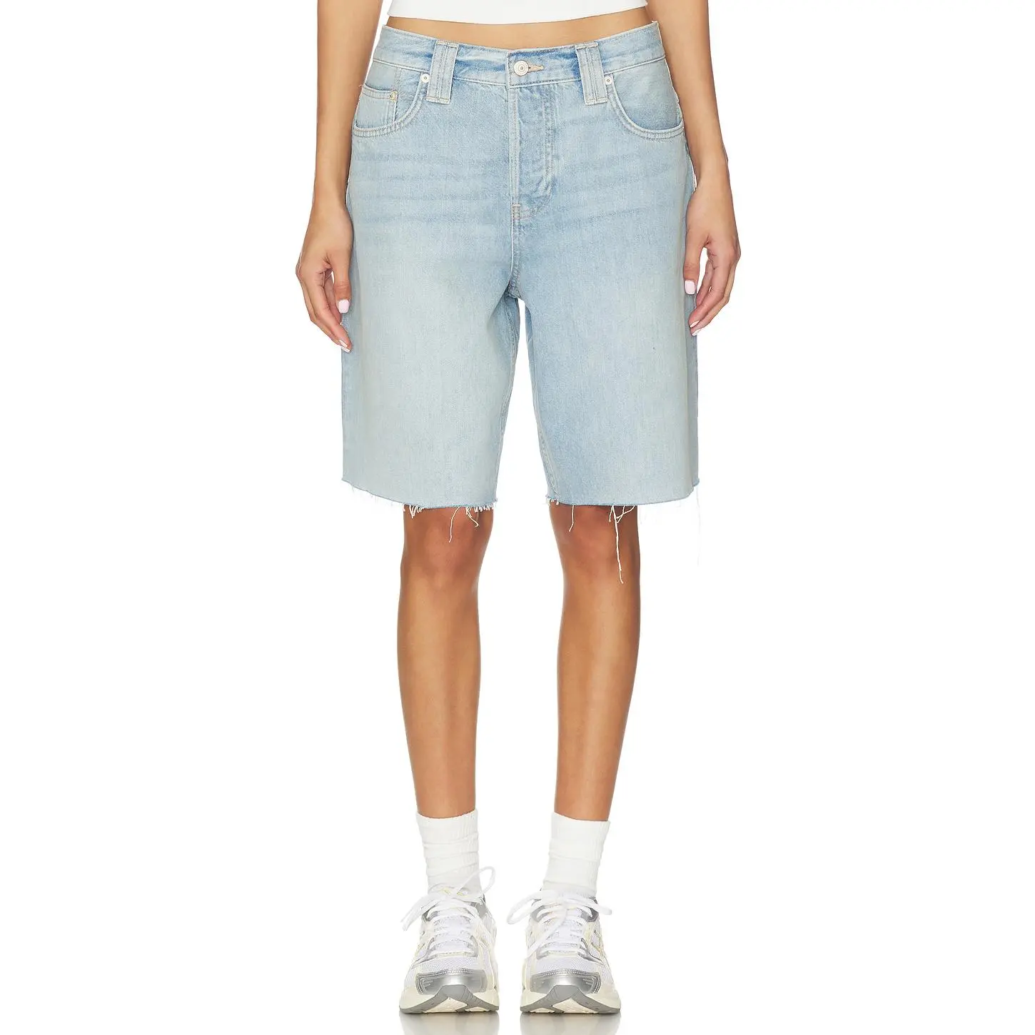 Free People x We The Free Montana Undone Hem Short in Cowgirl Blues