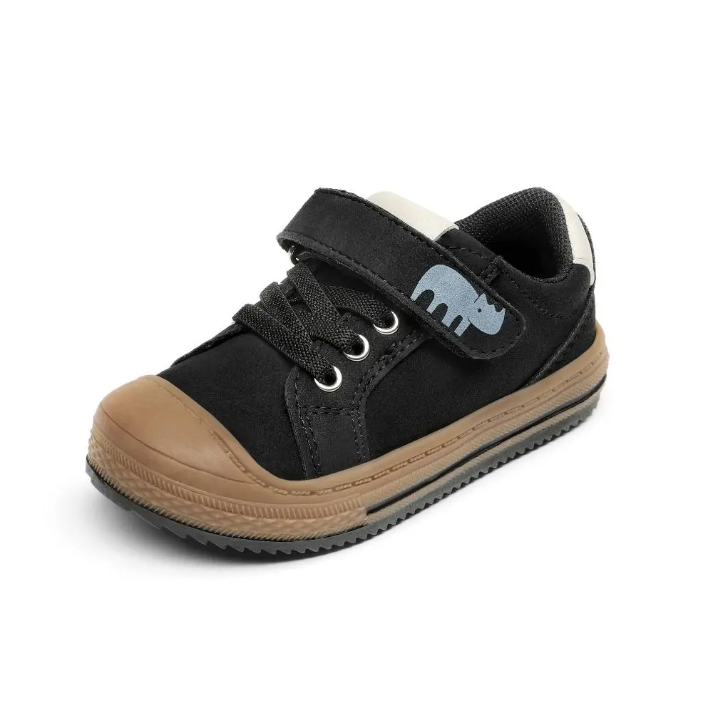 Dream Pairs Toddler Boys & Girls Flannel Low Top Casual Slip On Trainers - Easy On-Off Rhinoceros Hook-and-Loop Closure, Casual Breathable Shoes, Sneakers Shoe, Trainer Footwear