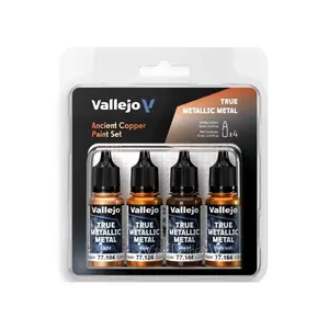 Vallejo 18ml Ancient Copper True Metallic Metal Paint Set (4 Colors)