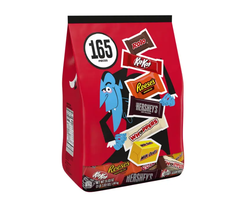 Hershey Assorted, Halloween Candy Bulk Variety Bag, 51.03 oz (165 Pieces)
