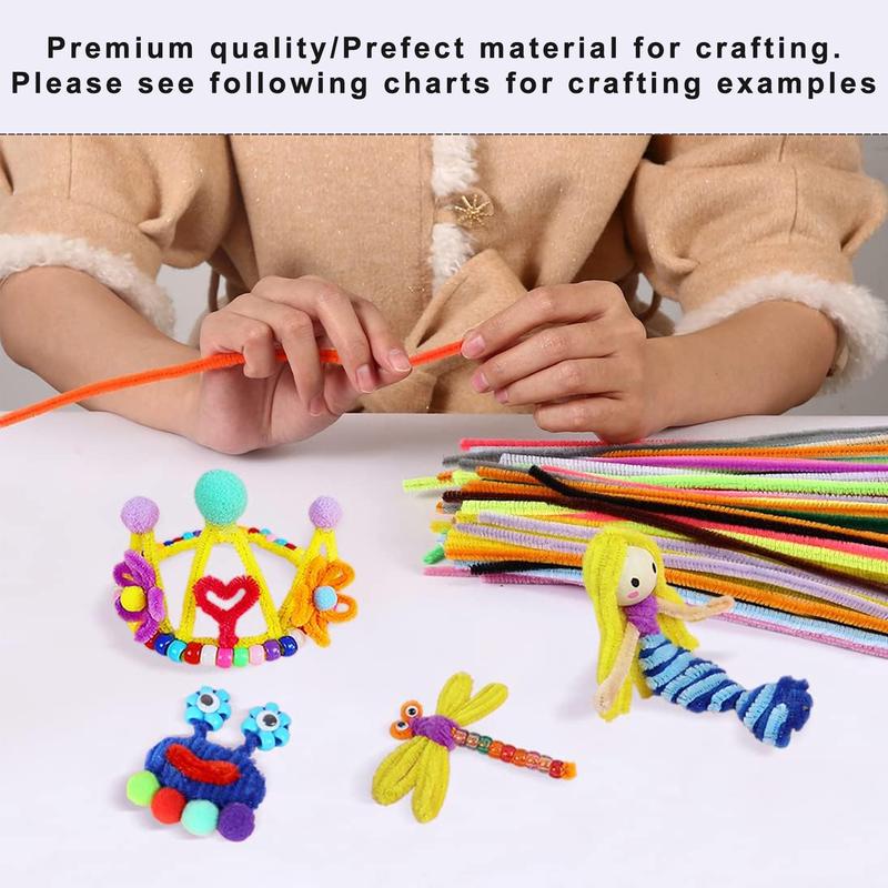 1000 Pcs Pipe Cleaners Assorted 20 Colors 12 Inch Chenille Stems Bulk for Kids Art DIY Crafts Projects Decorations Soft Flexible Random Color Premium Material