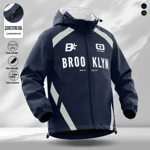 Men's letter printed casual hooded baseball thin jacket, long sleeved outdoor design baseball hooded patchwork printed letter jacket, comfortable and durable fabric, street style fit, suitable for wearing in spring and summer seasons Menswear Coats