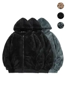 3-Pack Solid Color Woven Polar Fleece Casual Loose Fit Winter Men’s Fleece-Lined Warm Soft Shirt Jacket with Pockets