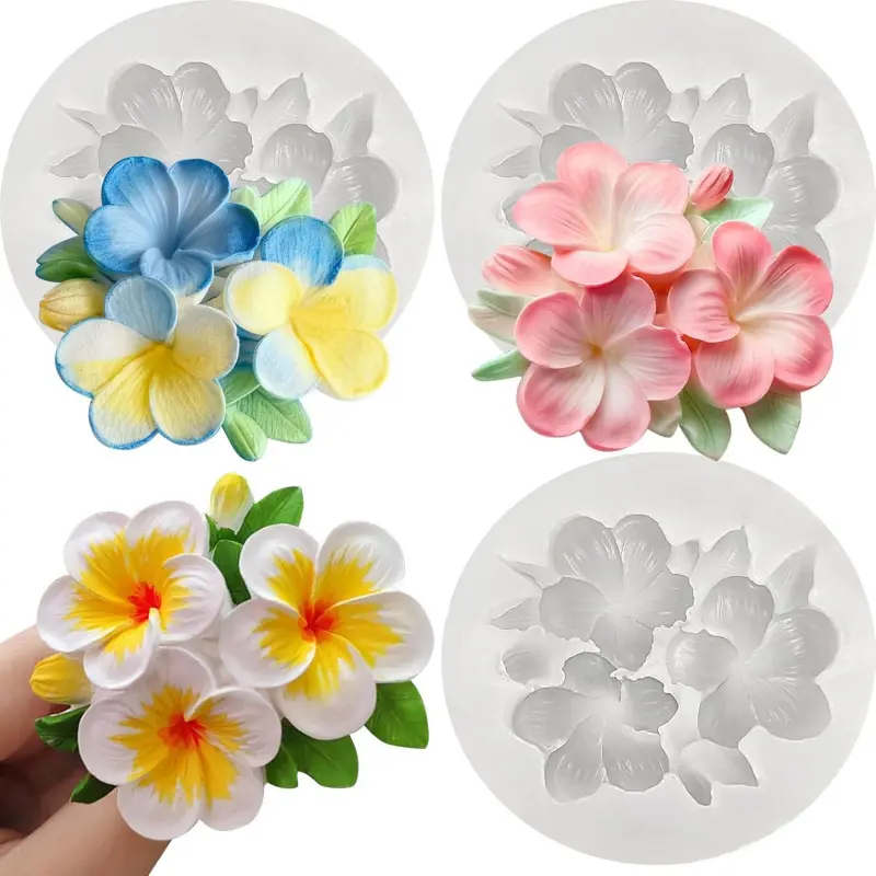 3pcs Silicone Mold Set, 3D Floral Design for Candles, Soap, Resin, Clay Crafts, Reusable Flexible Molds, Home Decor, Summer Theme