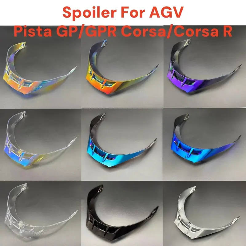 Colorful Motorcycle Helmet Tail Spoiler, Protective Gear Accessory for AGV GP-GPR Full Face Race Helmets, Adds a Sporty Look, Includes Mounting Screws