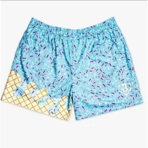 Boys' ice cream print shorts, suitable for teenagers and adults, size 5, baseball style streetwear, cool for summer