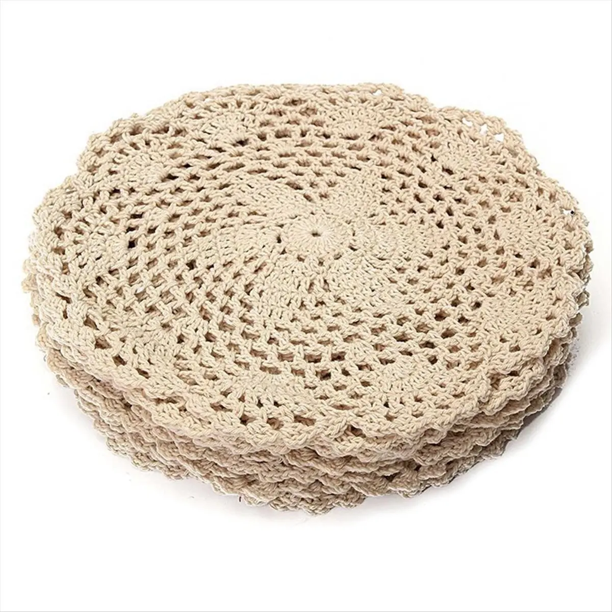 12Pcs Vintage Crochet Cotton Round Lace Flower Doilies - Decorative Coasters, Tableware Accessory, Collectible Charming Home Decor, Household Table Accent
