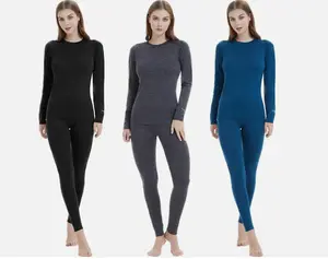 Womens 100% Merino Wool Base Layer Set Winter Thermal Underwear Top Long Johns