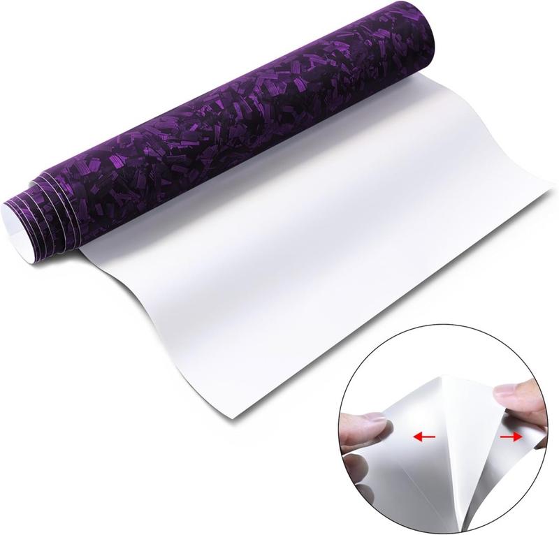 60" x 12" Car Body Vinyl Film Wrap Sticker With Tool Set, 5FT x 1FT Car Wrap Vinyl Roll with Air Release - Air Bubble Free (7D Matte Carbon Fibre)