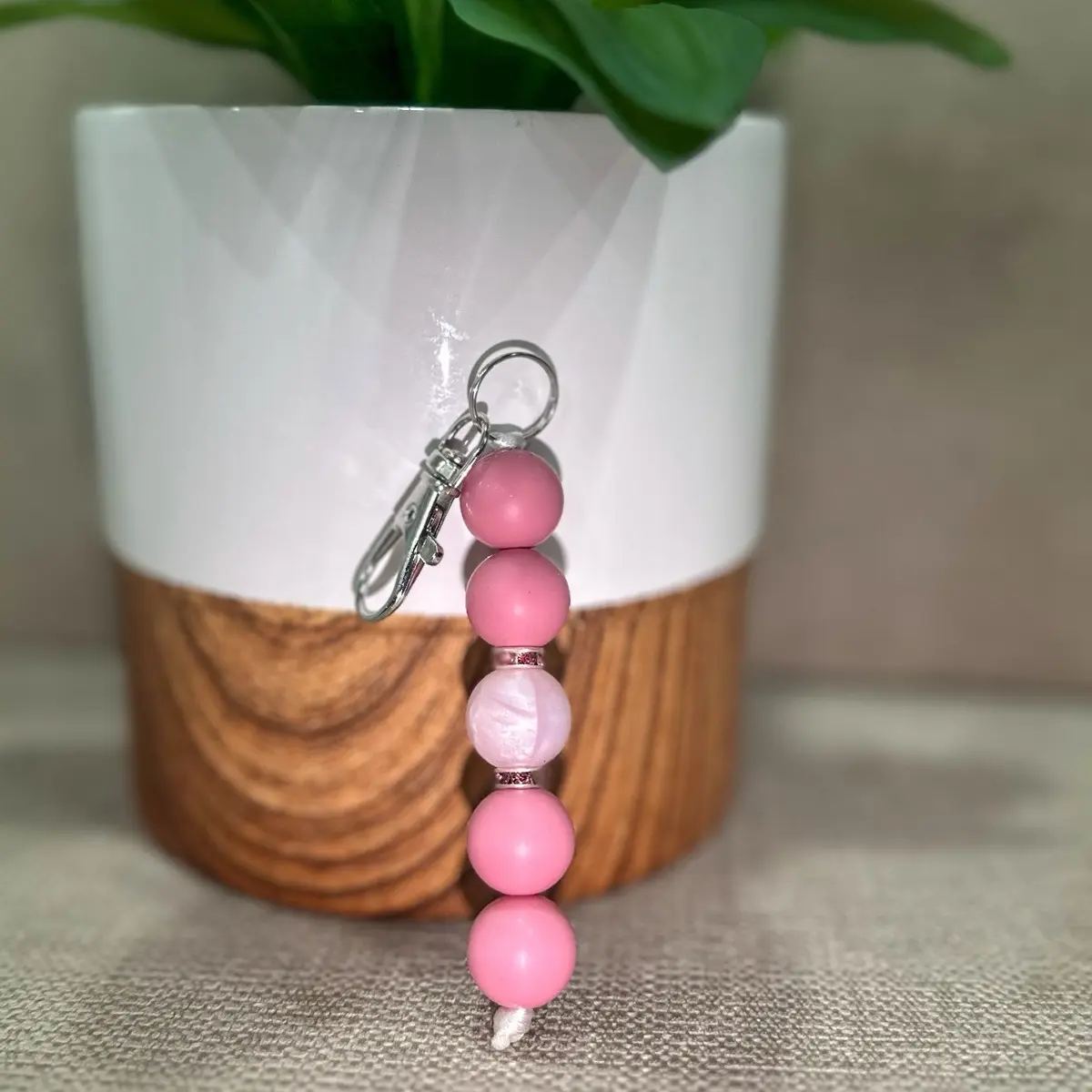 Pink bubbles keychain