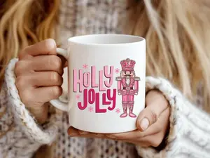 Pink Nutcracker Christmas Mug. Ideal Gift for Family, Friends, and Classmates