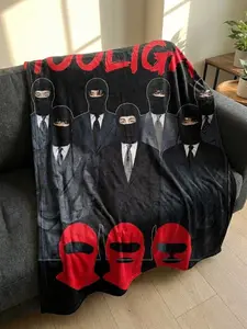 Funny Hooligan Theme Flannel Blanket - 2D Flat Soft, Lightweight, Suitable for Bedrooms, Holiday Decorations, and All Seasons - Ideal for Beds, Sofas, Offices, Camping