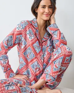 Reindeer Games - Lightweight Flannel Long PJ Set - Red Sleigh