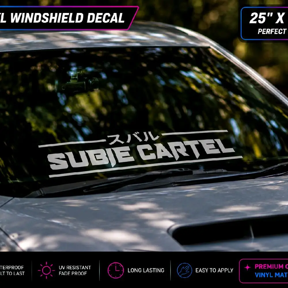 Subie Cartel  Windshield Decal- Vehicle Decorative | JDM Window Vinyl banner |25" X 4.5"