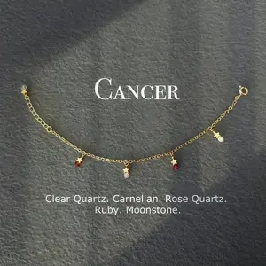 Bracelet Cancer Crystal Bracelet Birthday Gift For Her Moonstone Rose Quartz Carnelian Clear Quartz Astrology Christmas Jewelry Gift