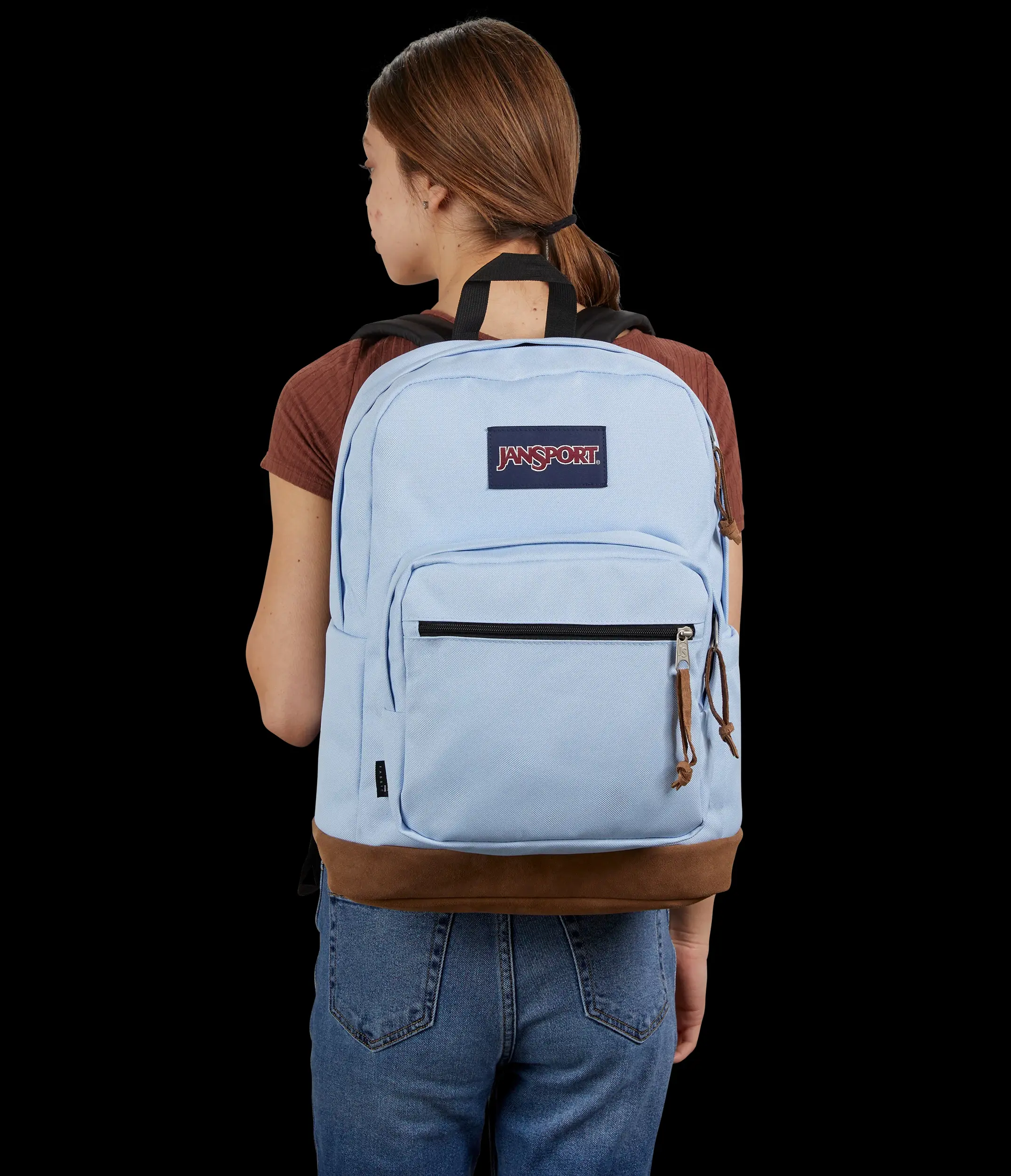 Jansport Big Student College School Backpack - Durable Stylish Daypack with Classic Suede Bottom, Letter Patch, Large Capacity, 15-in Laptop Compartment, Side Water Bottle Pocket for Students, Durable Backpack, Stylish Daypacks