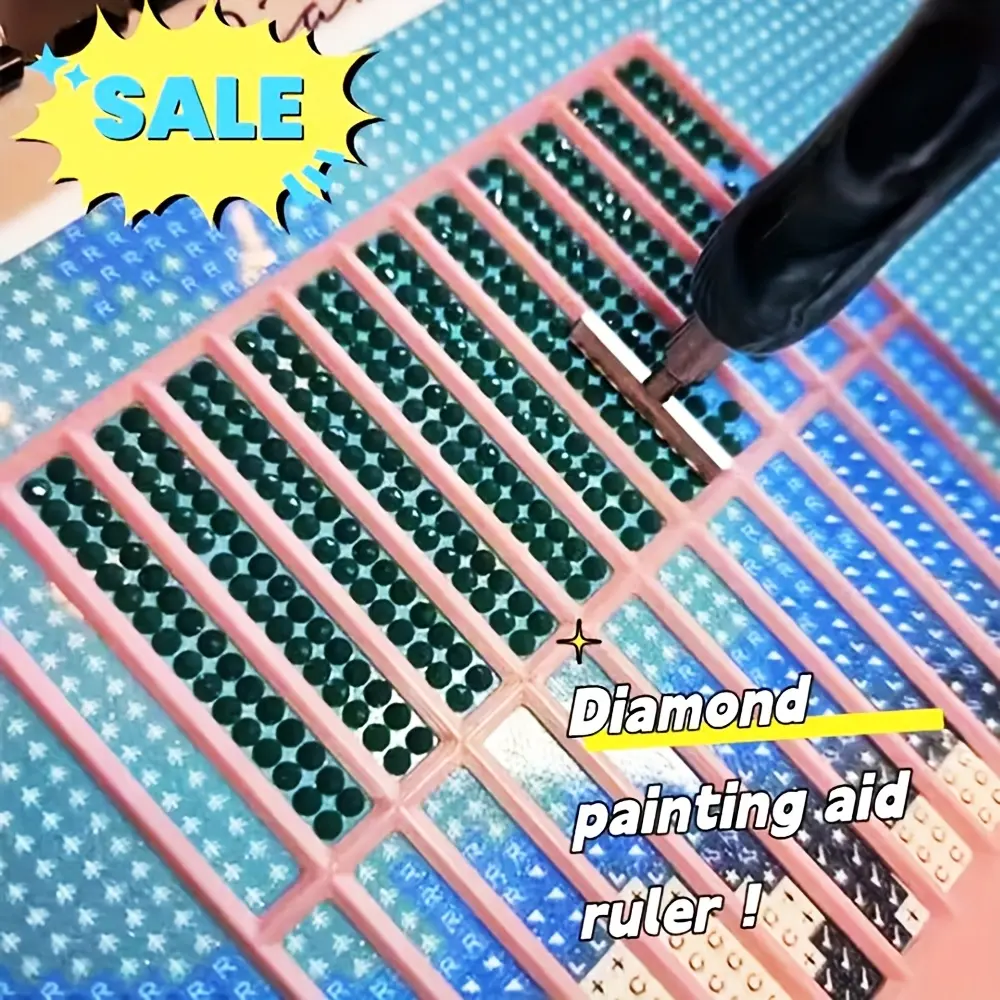 Diamond Art Ruler, Diamond Dot Drill Alignment Tool, Painting Aid, DIY Diamonds Painting Tools for Full Drill or Partial Kits, Diamond Art Projects