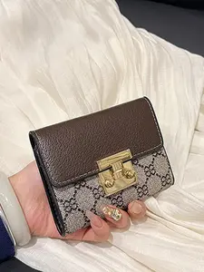 Women's Fashionable Geometric Pattern Short Wallet, Casual Versatile Zipper Wallet for Daily Used, Trendy All-match & Exquisite Wallet for Birthday Gift, Casual Card Holder, Exquisite Cardholder