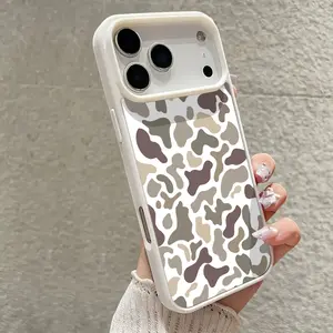 Camo Pattern Premium Magnetic Phone Cases for iPhone 17 16 15 14 Pro Max air 13 12 11 Plus Shockproof Protection Acrylic Cover Cellphone Casing Protector Black