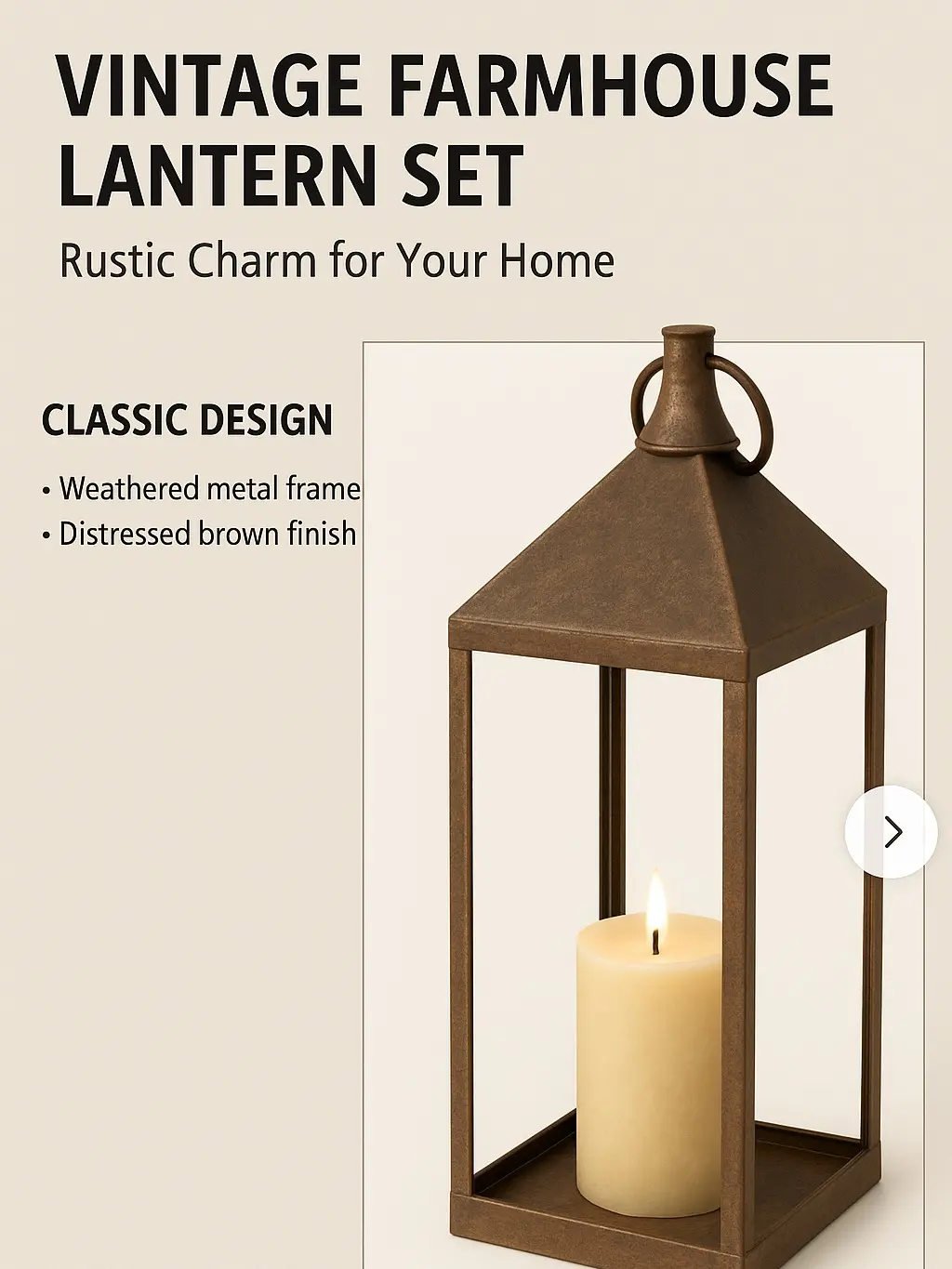 Vintage Farmhouse Lantern Set