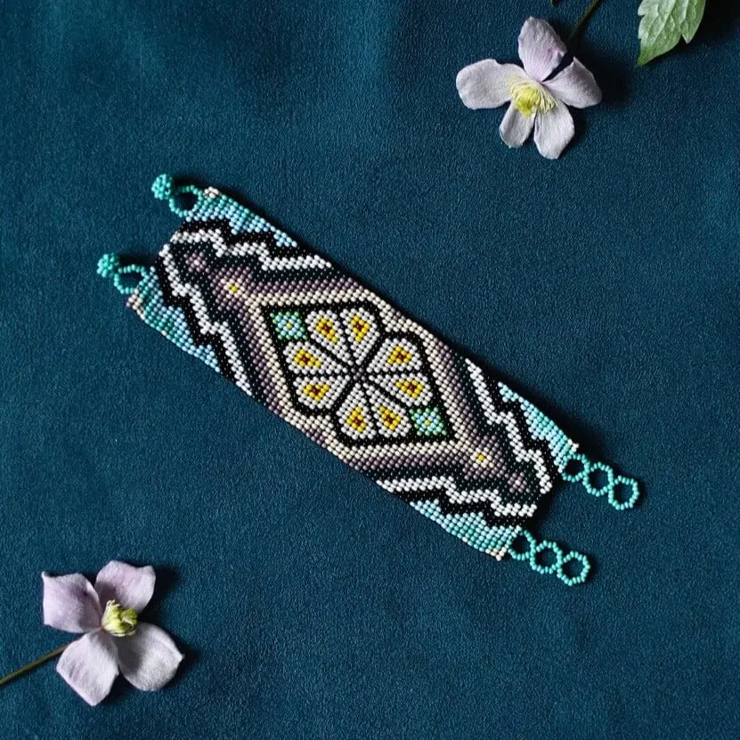 Sophia - Floral-Inspired Beaded Bracelet in Soft Pastel Tones - Handmade by Huichol Artisans - Mother Sierra