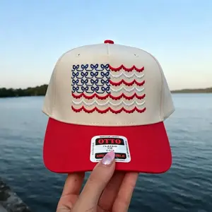 Vintage Embroidered USA Flag Trucker Hat Patriotic Baseball Cap for Men Women 4th of July Snapback S Unisex Hat 4th of July Hat