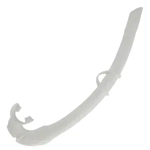 AQUATIC HUNT - 16" (40cm) - Lightweight & Flexible Yet Stiff Silicone Snorkel - 100% Food Grade - Comfort Mouthpiece - Adj Clip (White)