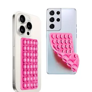 2 Pack Double Sided Silicone Suction Cup Phone Case Mount, Hands-Free Strong Grip Silicon Phone Holder for Selfies and Videos, Non Slip Phone Accessories