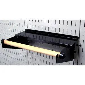 Slotted Metal Pegboard Paper Towel Holder and Dowel Rod 4in Shelf Assembly - ASM-HS-1694