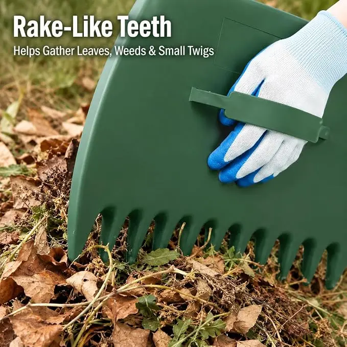 Leaves Grabber, 2pcs Handheld Hazelnut Leaf Scoop, Fast Lawn Remove Fallen Collection Garden and Yard Leaf Scoops Hand Rakes Used to Pick Up Leaves, Grass Clippings, Trash(Green)