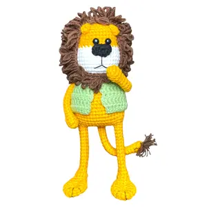 Cute Lion Full Body Fella with Vest Crochet Keychain K041