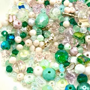 Sparkling Spring High Quality Crystal Glass Beads and Charms Kit for DIY Beading Jewelry, Bracelets and Accessories and other DIY Projects such as Sun-catchers and Car Hangers