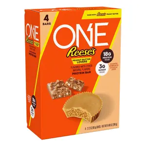 One x Reese's Peanut Butter Lovers Protein Bar 18g, 4 Count, 8.48 Ounce