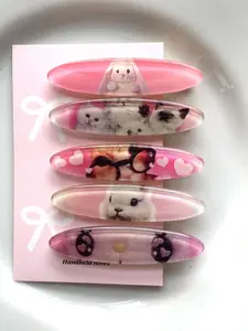 5PCS Cute Cartoon Duckbill Hair Clips, Bunny Cat Pattern, Y2K  Cute Style, Perfect for Gifts, Daily Wear, Parties, Holidays