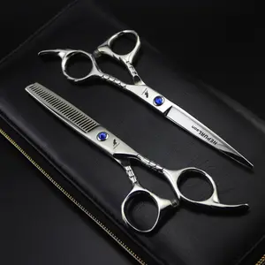 6.0 Inch Silver Color Fish Scale Handle High-End Hair Cutting Scissors, Stainless Steel, Ergonomic Design, Unisex Home Use, Barber Equipment, Salon Equipment