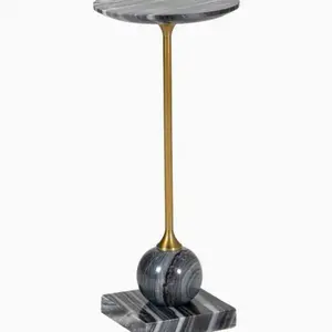 Uma Marble Drink Table - black