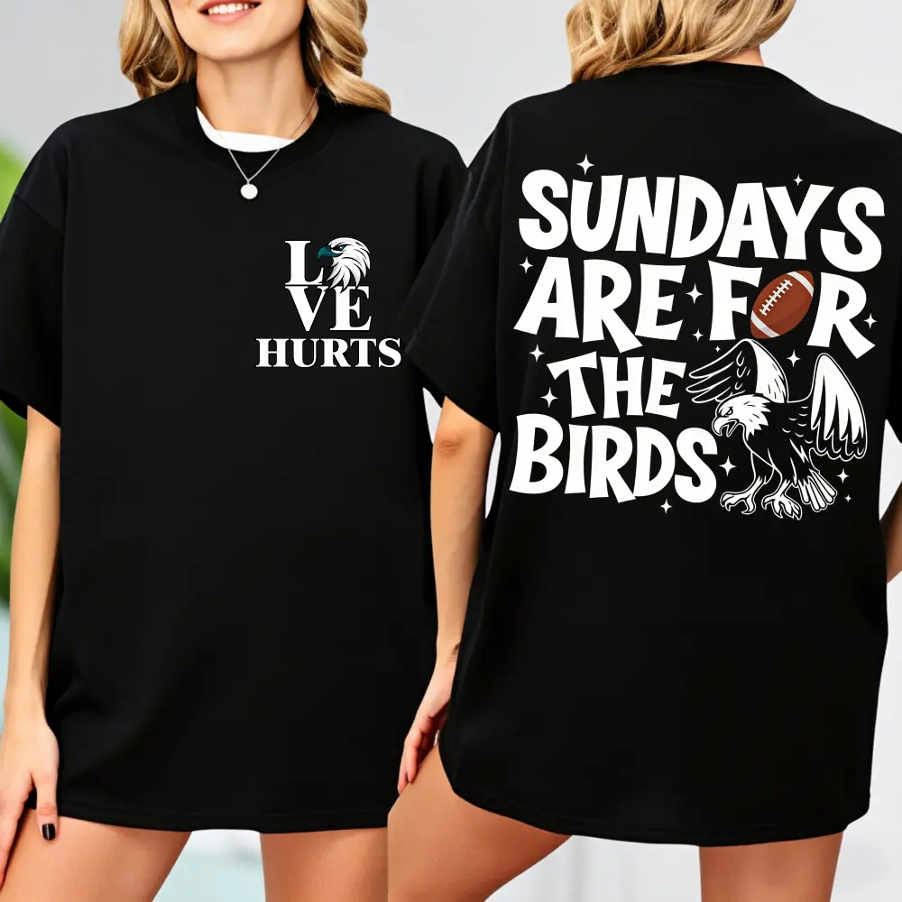 Philadelphia Football Shirt Love Hurts T-Shirt Sundays Are For The Birds - Philly Game Day T-Shirt