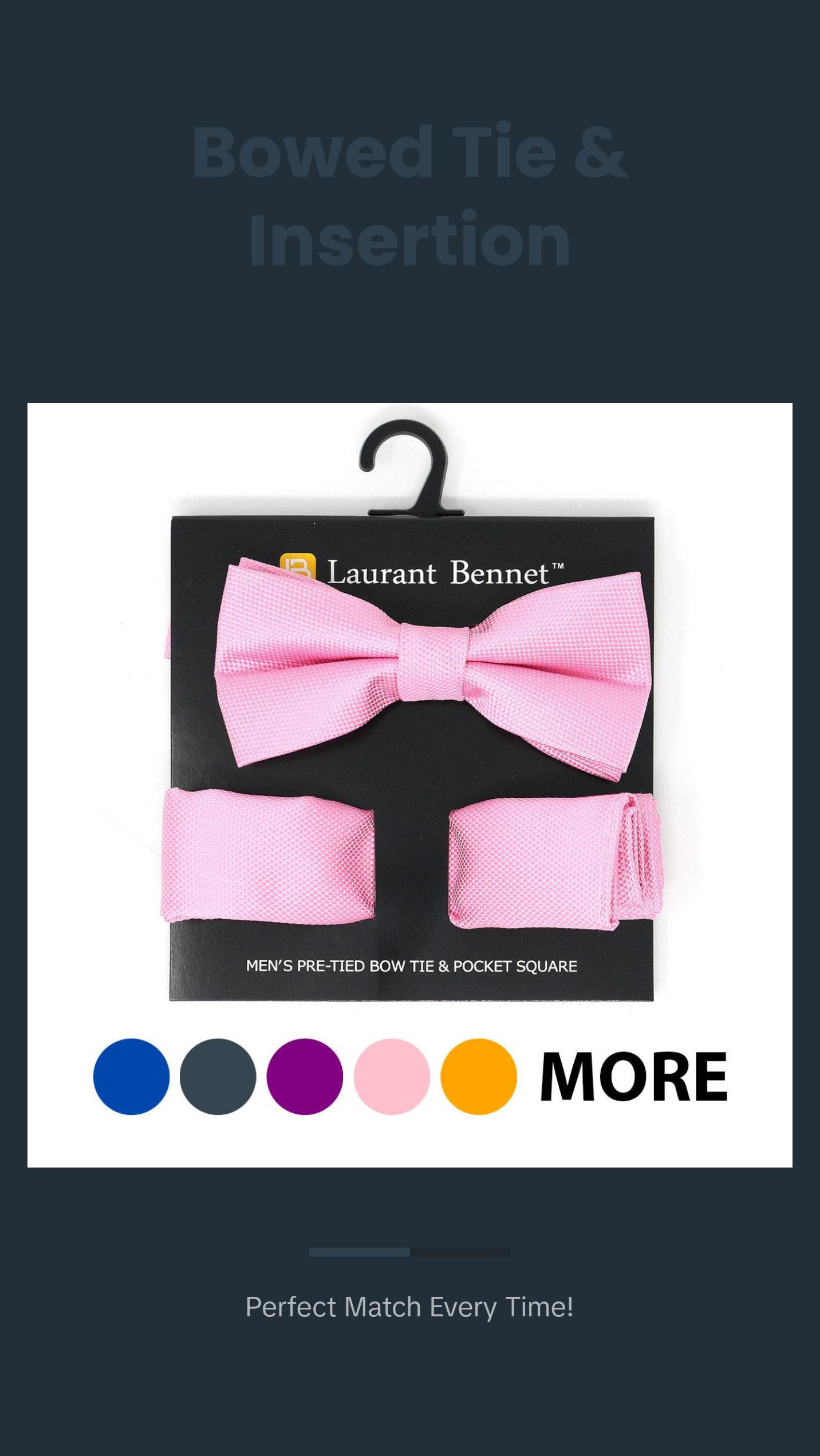 Laurant Bennet Poly Woven Banded Bow Tie & Hanky Set