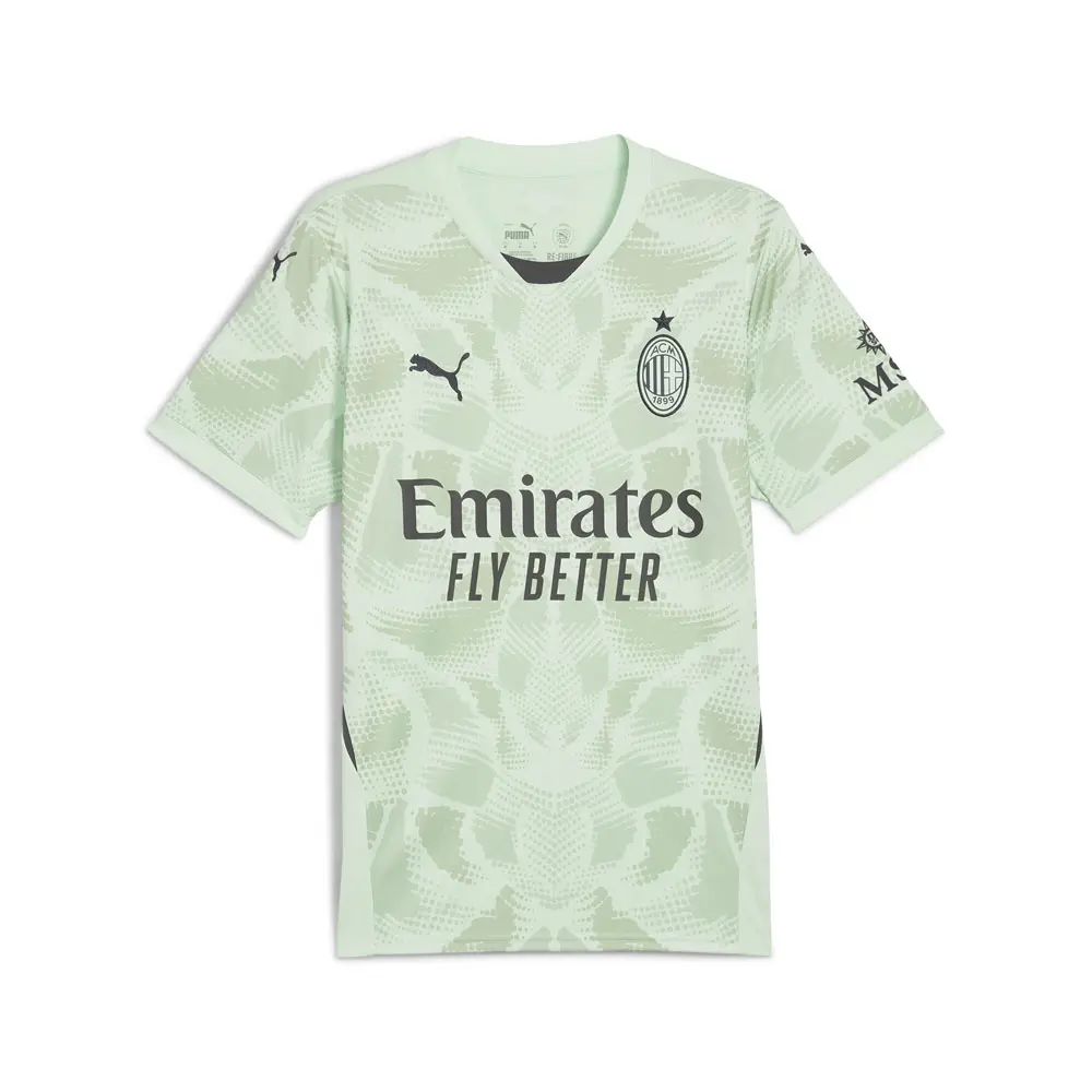 PUMA Mens Ac Milan Goalkeeper Crew Neck Short Sleeve Jersey Casual - Green