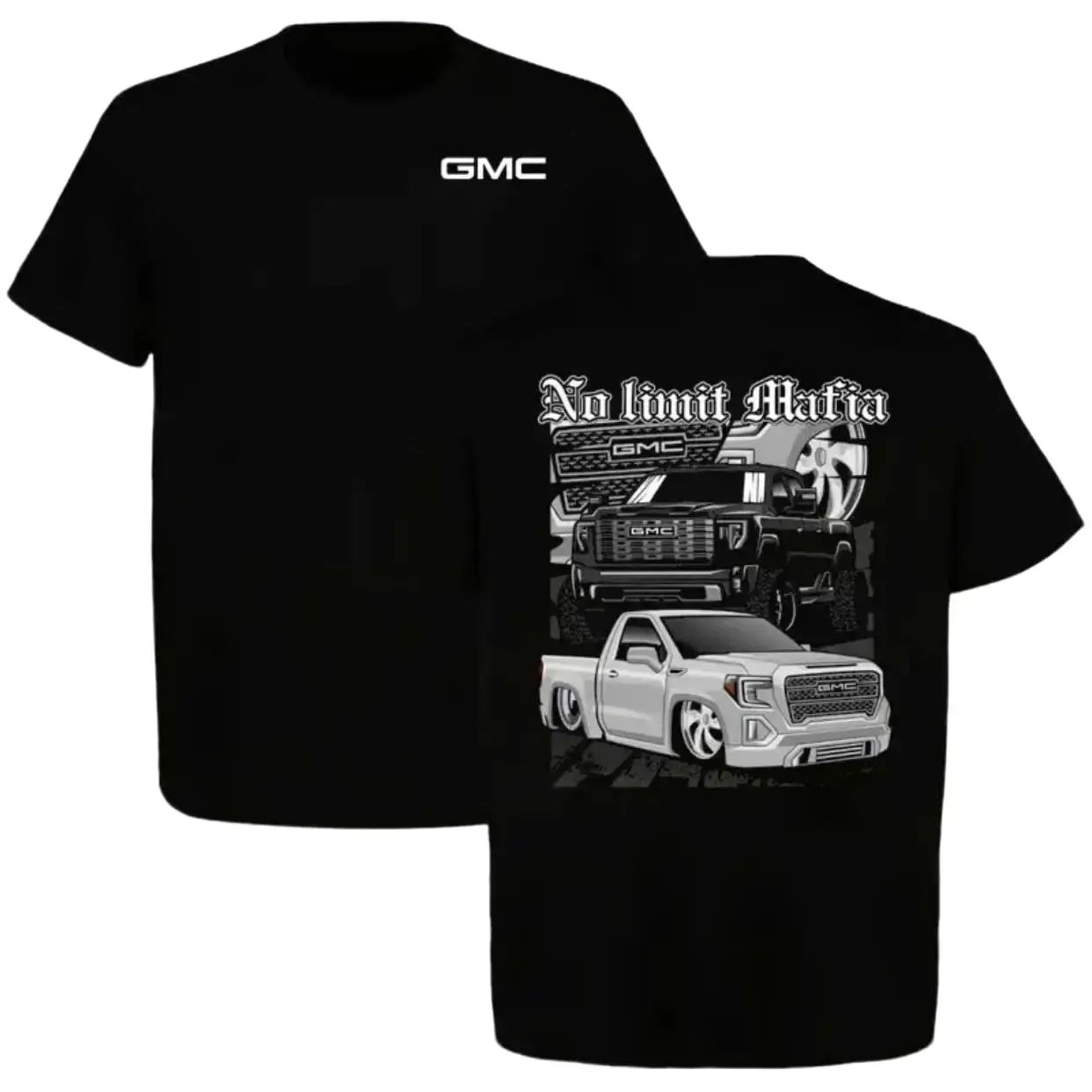 GMC No Limit Mafia T-Shirt, Classic Pickup Truck Graphic Tee for Truck Enthusiasts