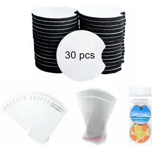 60PCS 2.75 Inch Round Sublimation Coasters Blanks Set with Display Cards Bags, Blank Cup Mat for Sublimation Transfer Heat Press DIY Crafts