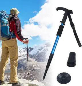 Retractable Trekking Pole Aluminum Alloy Walking Poles Portable Hiking Pole Suitable for Outdoor Activities Such as Mountaineering,Traveling,and Cross-Country Running