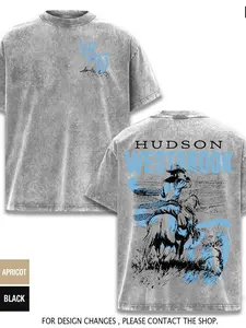 Hudson Westbrook 2026 Tour Oversized Round Neck Soft Cotton T-Shirt - Men's Seamless Short Sleeve Top, Country Concert Graphic, Back Tour Dates Print, Fan Gift