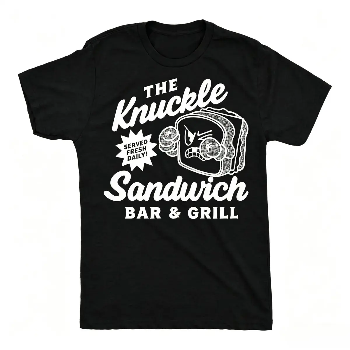 Mens Funny T-shirts The Knuckle Sandwich Bar and Grill Sarcastic Graphic Novelty Tee for Men Mens Funny T Shirts Cool Vintage Fashion T-Shirt Gift Classic Menswear Sarcastic Apparel for Men