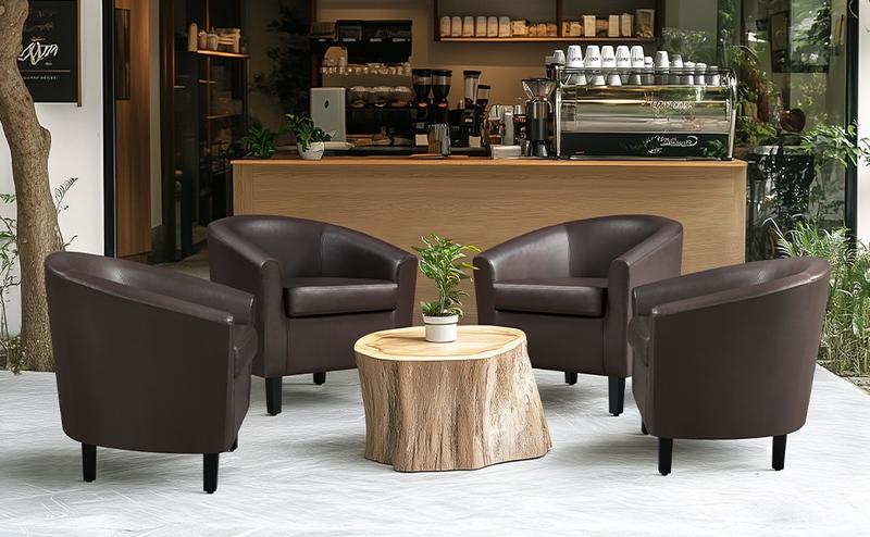 Yaheetech Faux Leather Club Chair Accent Arm Chair Artificial Leather Barrel Chair Contemporary Style for Living Room Bedroom Reception Room Yaheetech Faux Leather Club Chair Accent Arm Chair Artificial Leather Barrel Chair Contemporary Style for Living Room Bedroom Reception Room