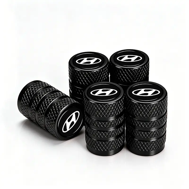 Red Black Sleek Airtight Valve Stem Caps 5 Pack, TPMS Safe Anti-Rust Leak Dust Proof, All-Weather Wheel Accessories for Hyundai Sedan SUV (Elantra Sonata Tucson)