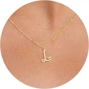 Initial Necklace for Women Filled/925 Sterling Silver Dainty Gold Letter Necklace Trendy Cute Custom Personalized Monogram Necklace
