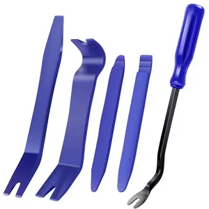 Blue 5-Piece Car Repair Tool Set, Automotive Audio Installation Tools, Interior Door Panel Removal, CD Modification, Soundproofing, Pry Bar
